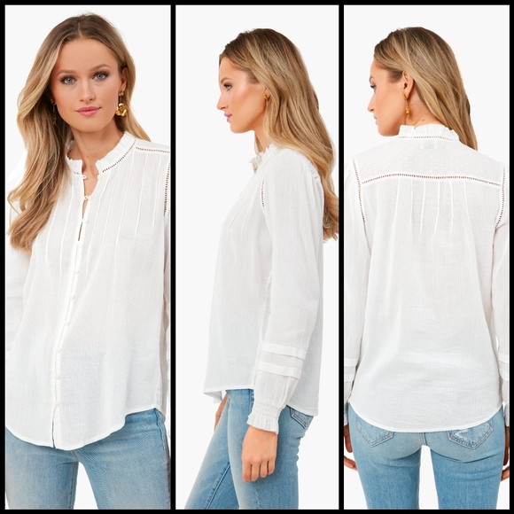 EUC Faherty Willa Top in White - Picture 2 of 16